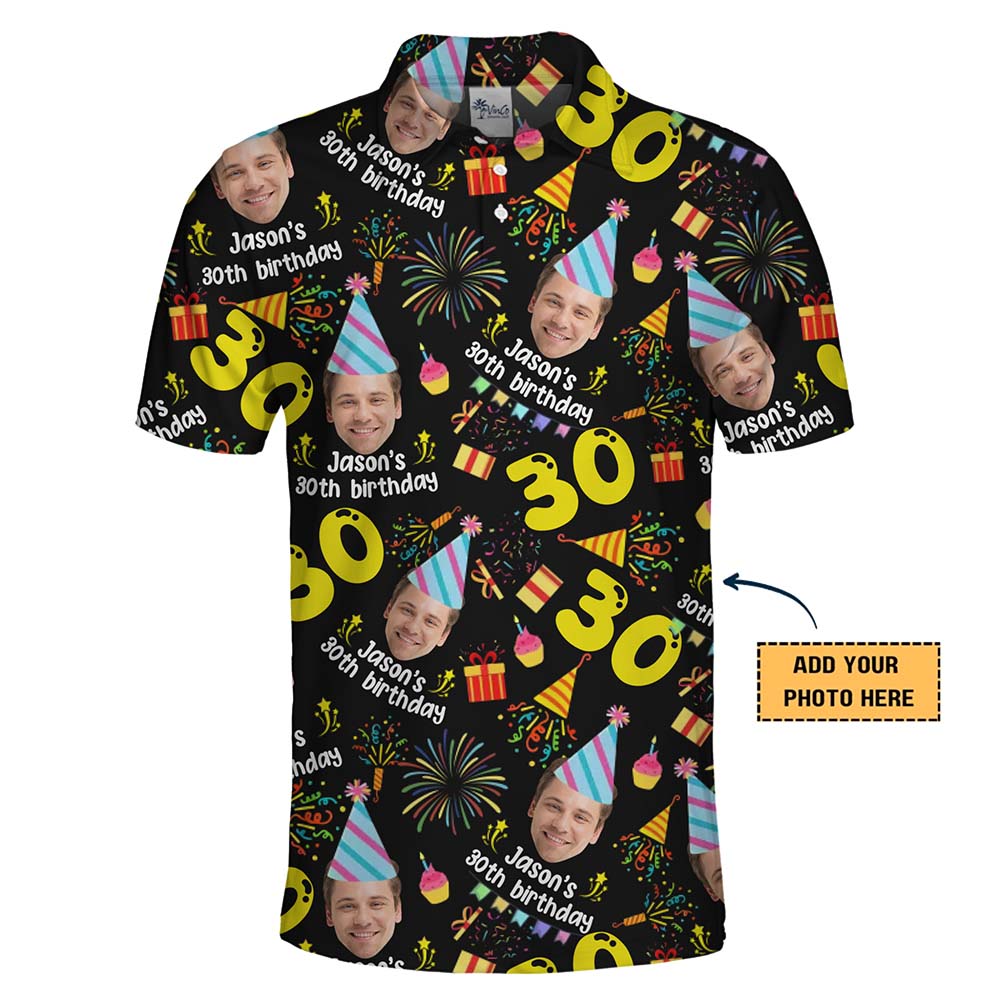 Custom Face Birthday Polo Shirt With Plus Size