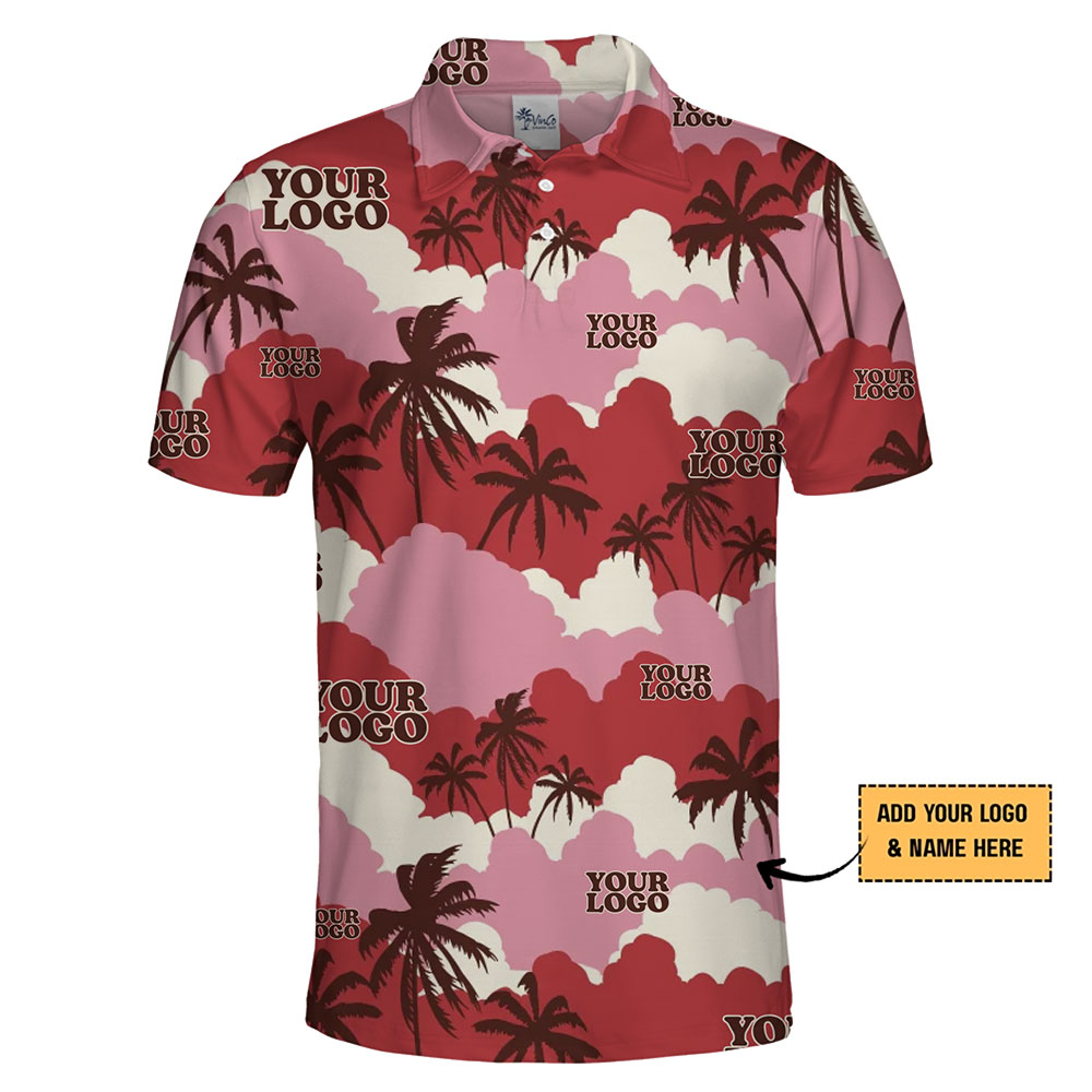 Customizable Palm Tree Polo Shirt for Events and Promotions