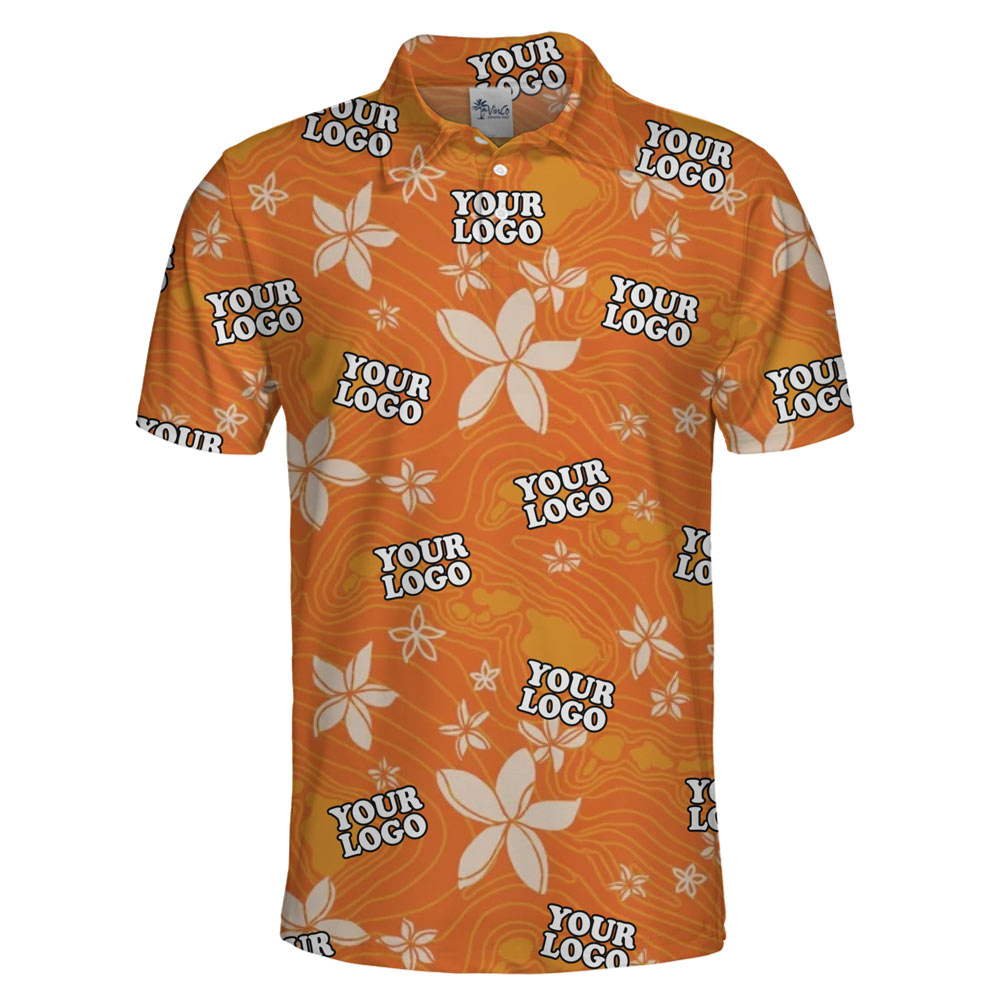 Summer Plumeria Custom Logo Live Preview Polo Shirt