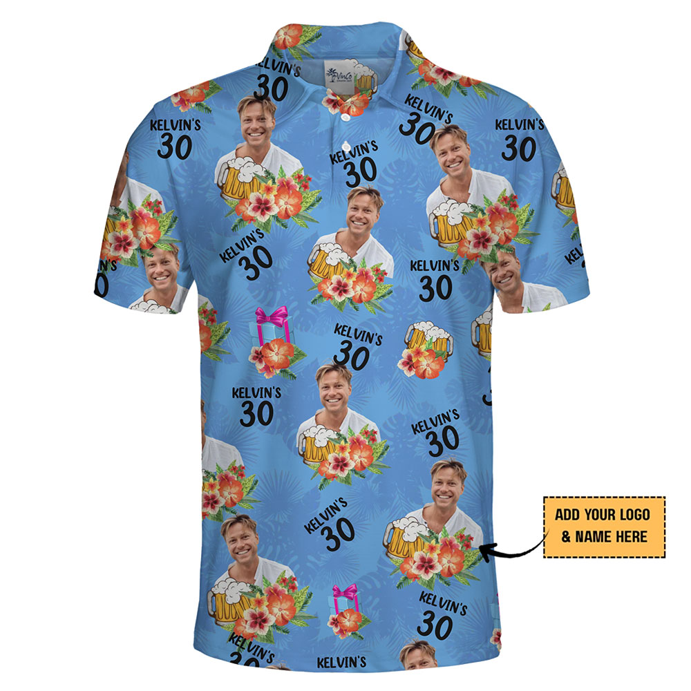 Personalized Photo Polo Shirt for Birthdays and Special Events
