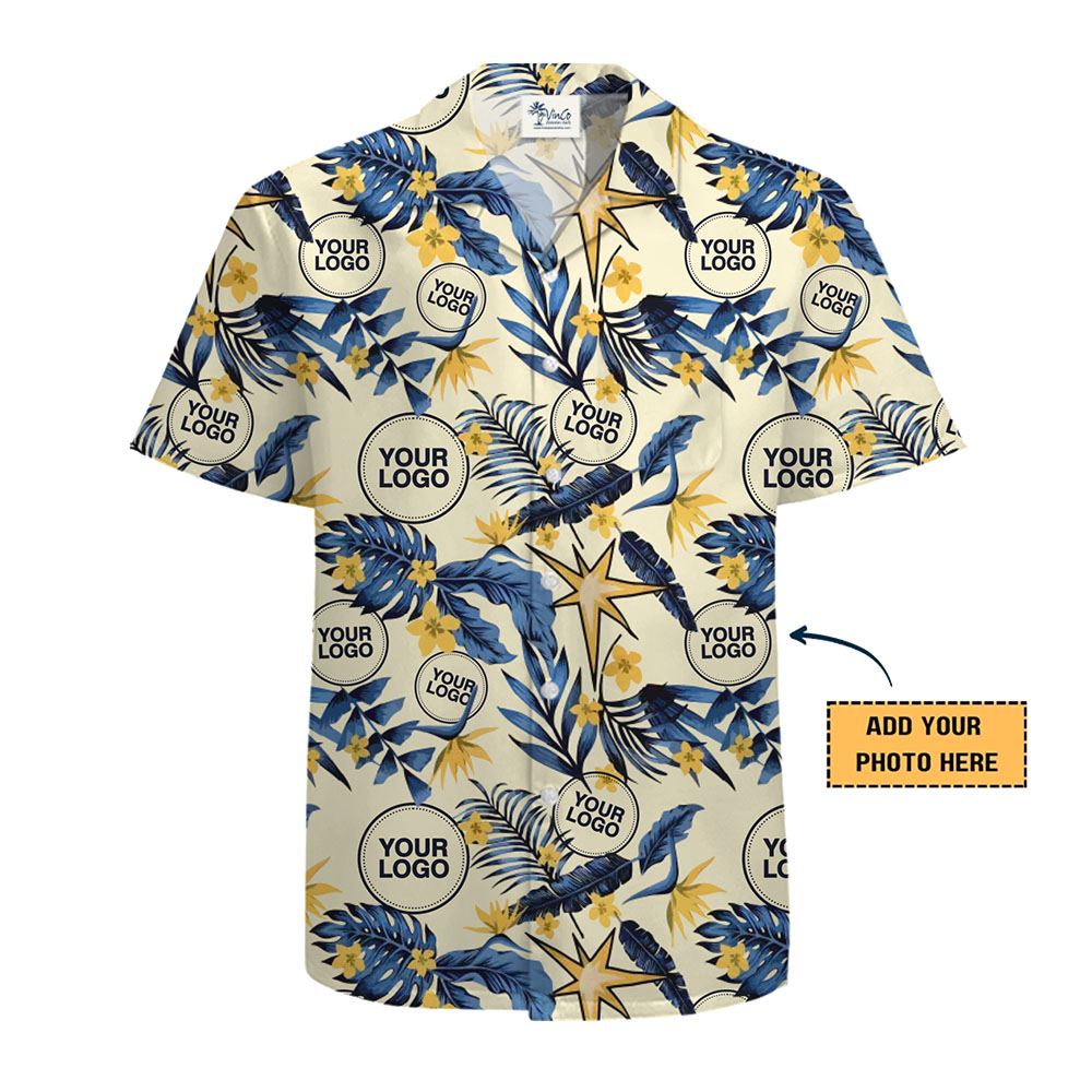 [Live Preview] Customize Tropical Leaf and Flower Aloha Shirt