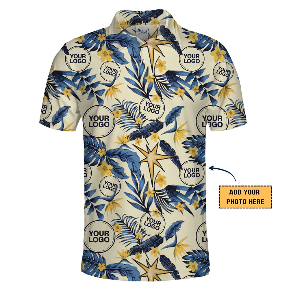 [Instant Preview] Personalized Hibiscus and Tropical Leaf Polo Shirt