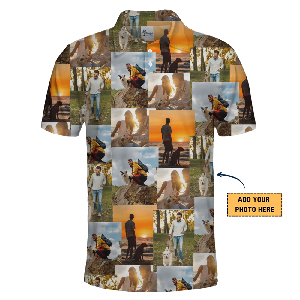 Custom Photo Collage Polo Shirt
