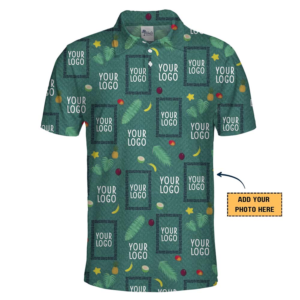 Custom Green Tropical Golf Polos With Logo