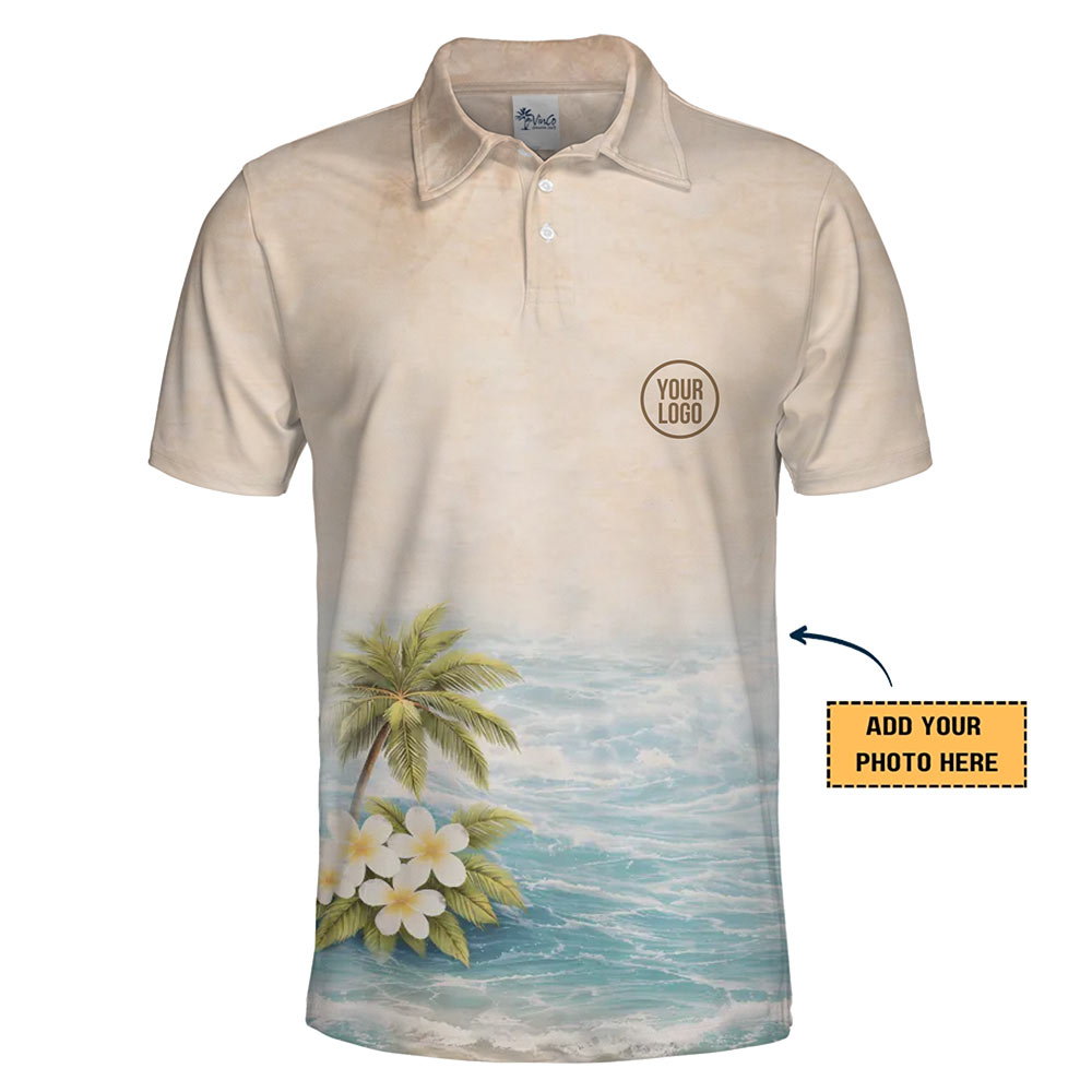[Live Preview] Custom Logo Ocean Breeze Polo Shirt