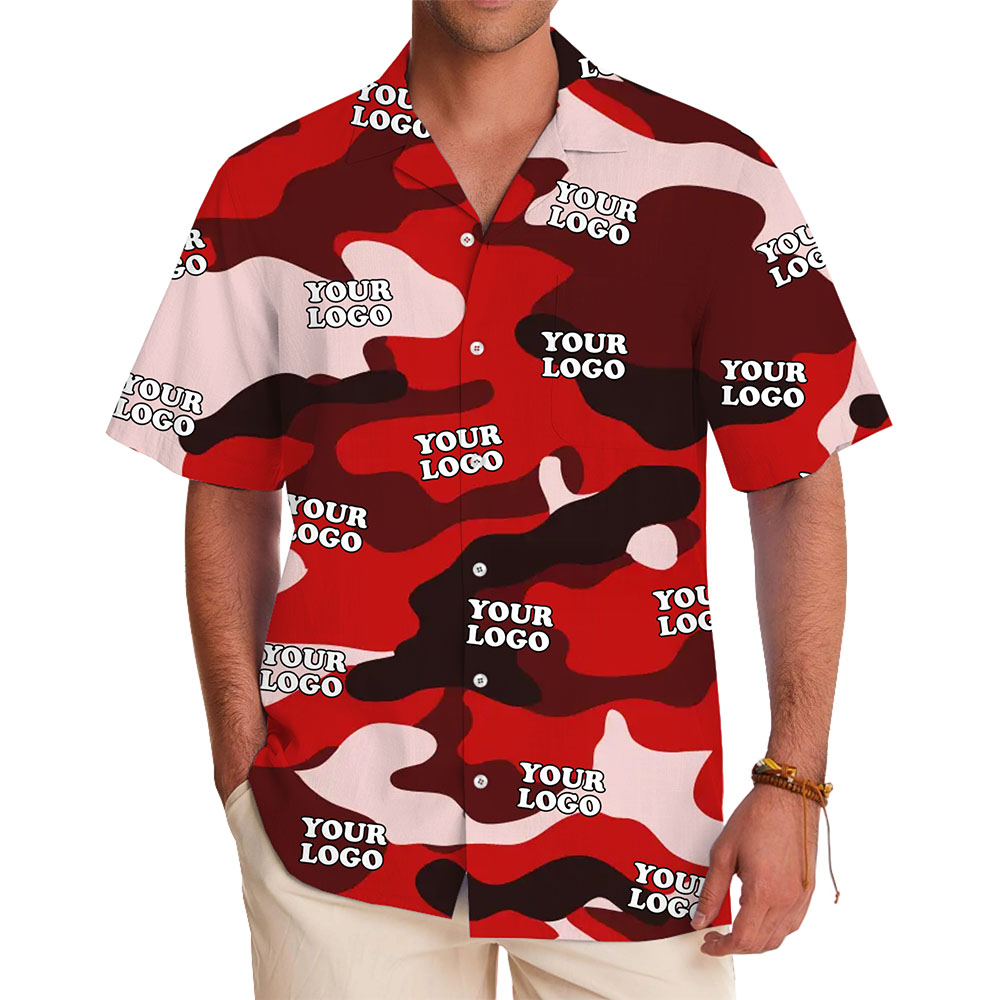[Live Preview] Personalized Camouflage Hawaiian Shirt With Logo - variant image 1