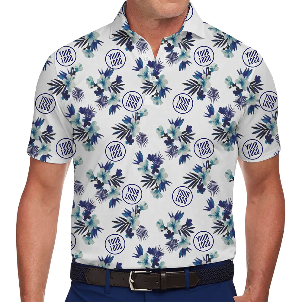 Chic Custom Blue and White Polo Shirt - variant image 1