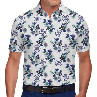 Chic Custom Blue and White Polo Shirt