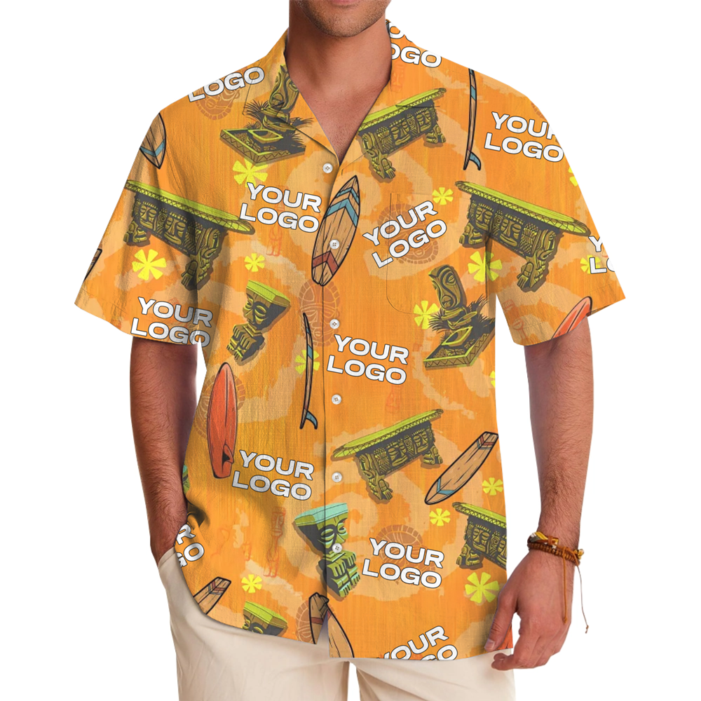 [Live Preview] Custom Logo Vintage Tiki Hawaiian Shirt - variant image 1