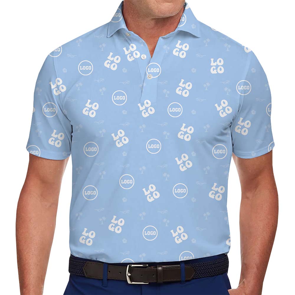 Custom Mens Light Blue Polo Shirt With Plus Size Guaranteed - variant image 1