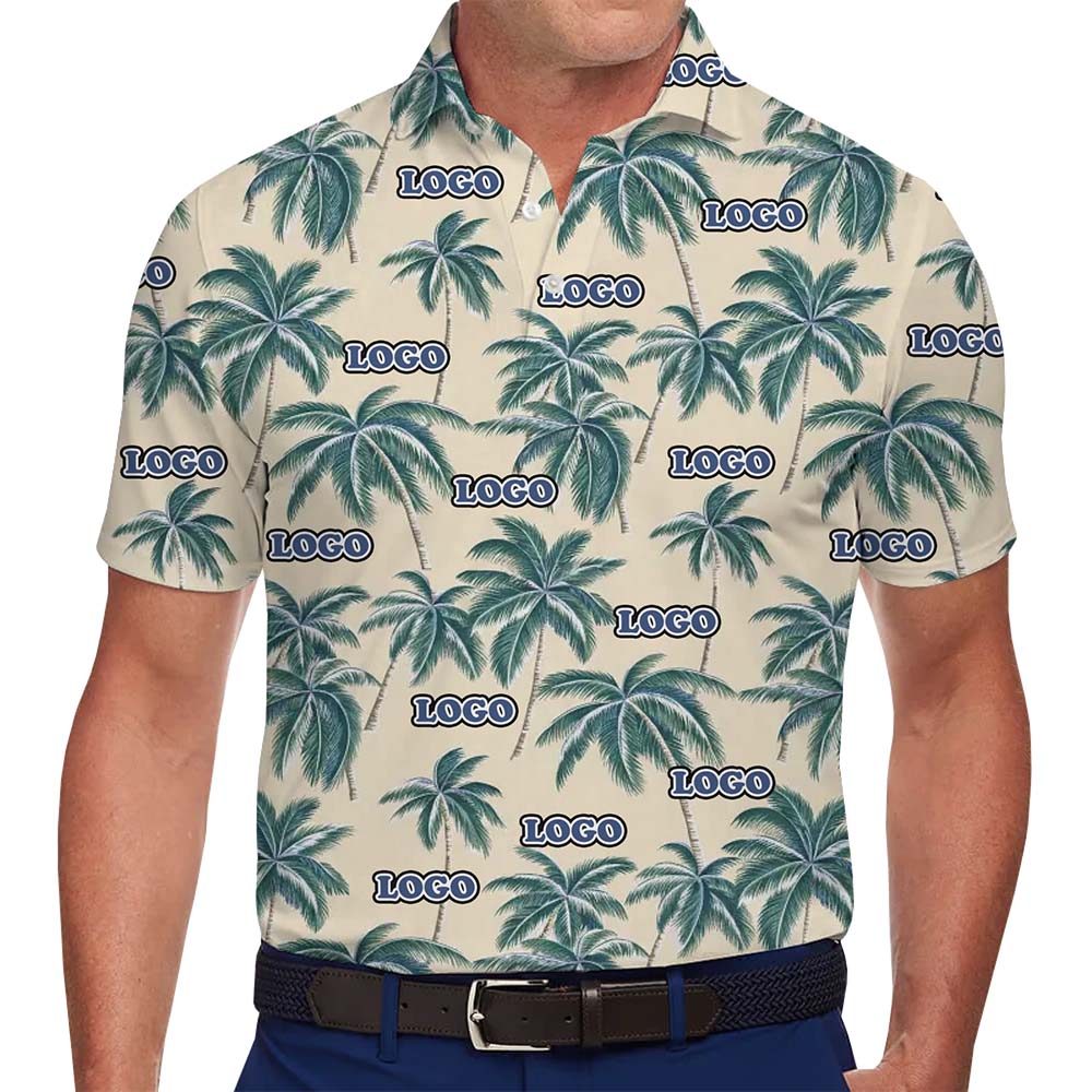 Custom Coconut Tree Hawaiian Polo Shirt With Live Preview - variant image 1
