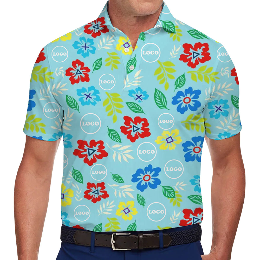 [Live Preview] Custom Logo Hibiscus Floral Polo Shirt - variant image 1