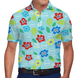 [Live Preview] Custom Logo Hibiscus Floral Polo Shirt