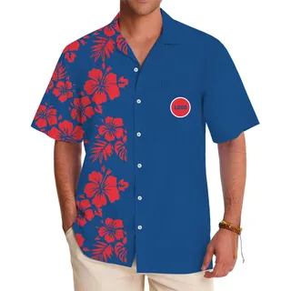 [Live Preview] Custom Logo Colorblock Floral Hawaiian Shirt
