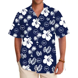 Custom Logo Tropical Aloha Shirt for Casual or Corporate Use