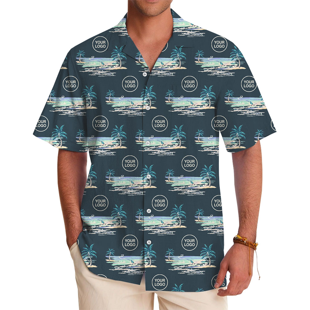Retro Beach Hawaiian Shirt Custom Your Logo - variant image 1