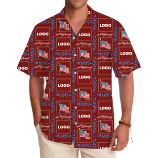 [Live Preview] Customize Patriotic Hawaiian Shirt with Logo