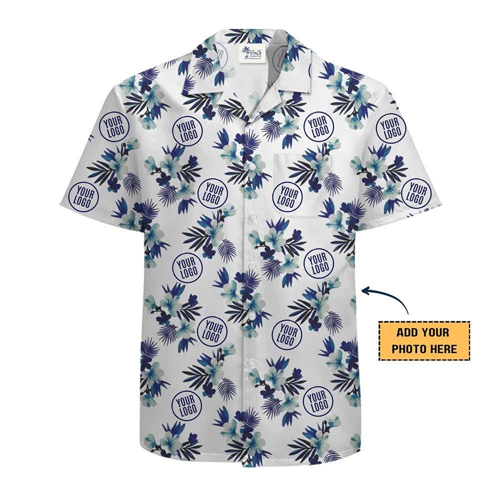 Chic Custom Blue and White Hawaiian Shirt