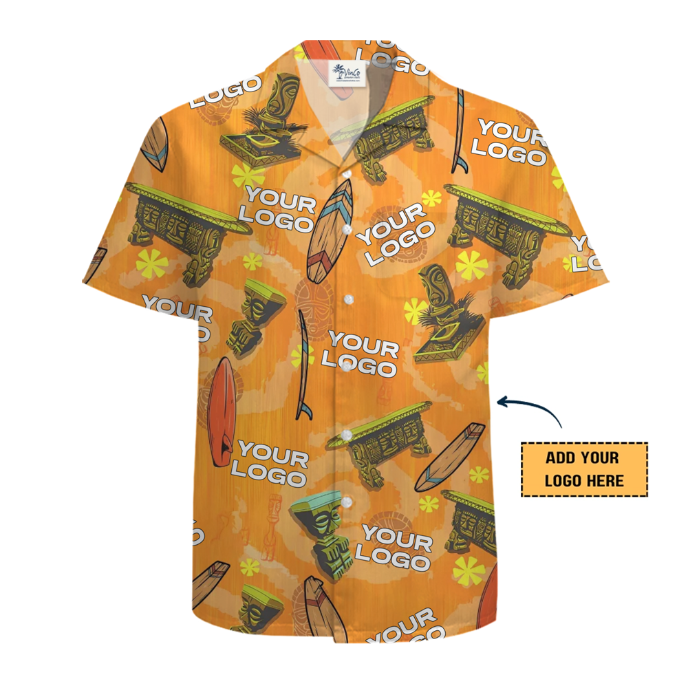 [Live Preview] Custom Logo Vintage Tiki Hawaiian Shirt