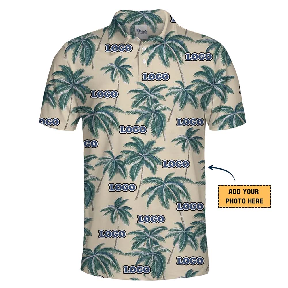 Custom Coconut Tree Hawaiian Polo Shirt With Live Preview