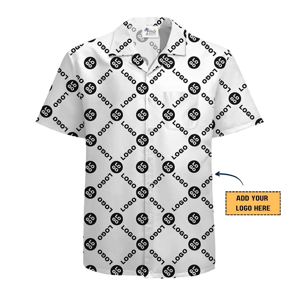 Personalized Logo All Over Print Button Up Shirt With Instant Preview