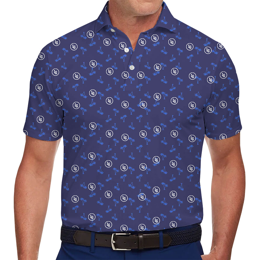 Comfortable and Trendy Polo Shirt with Unique Blue Patterns - variant image 1