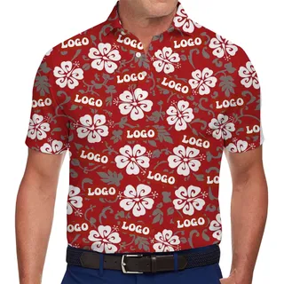 [Instant Preview] Personalized Hibiscus Flower Logo Polo Shirt