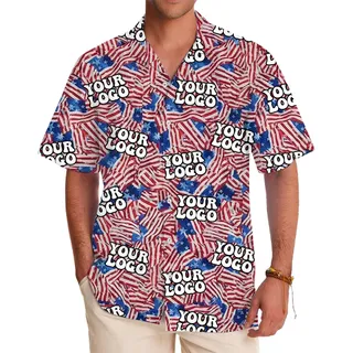 Personalized Patriotic Hawaiian Shirt with Your Logo for Bold Branding