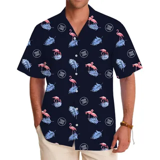 Custom Tropical Flamingo Shirt with Company Logo