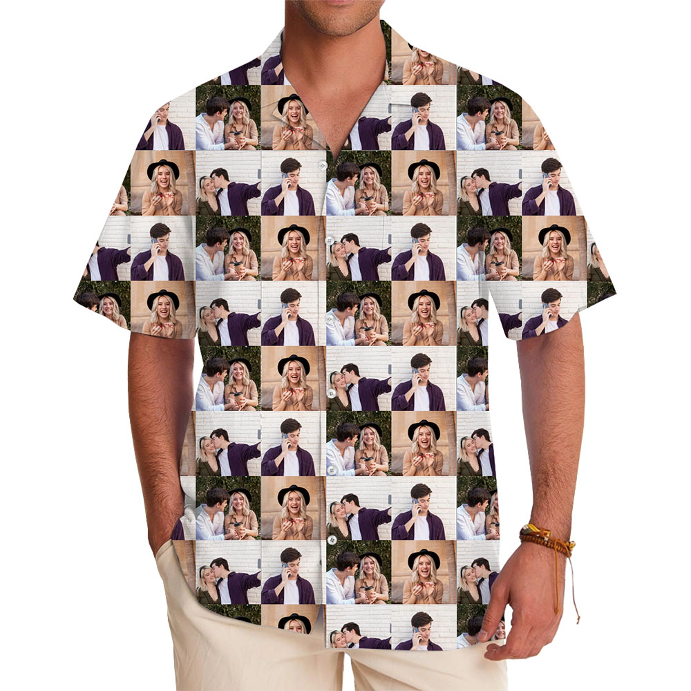 [Up to 4 Photos] Personalized Photos Hawaiian Shirt Live Preview - variant image 1