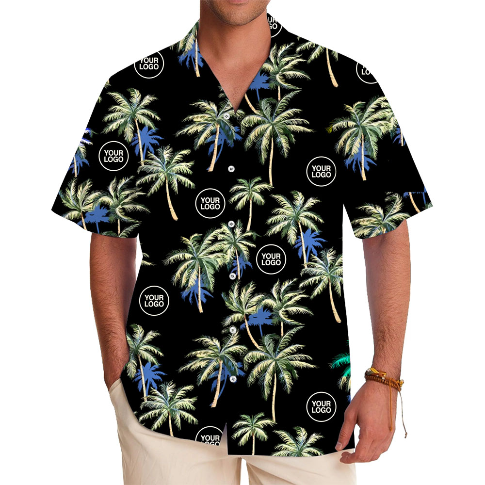Custom Tropical Palm Tree Hawaiian Shirt With Business Logo - variant image 1