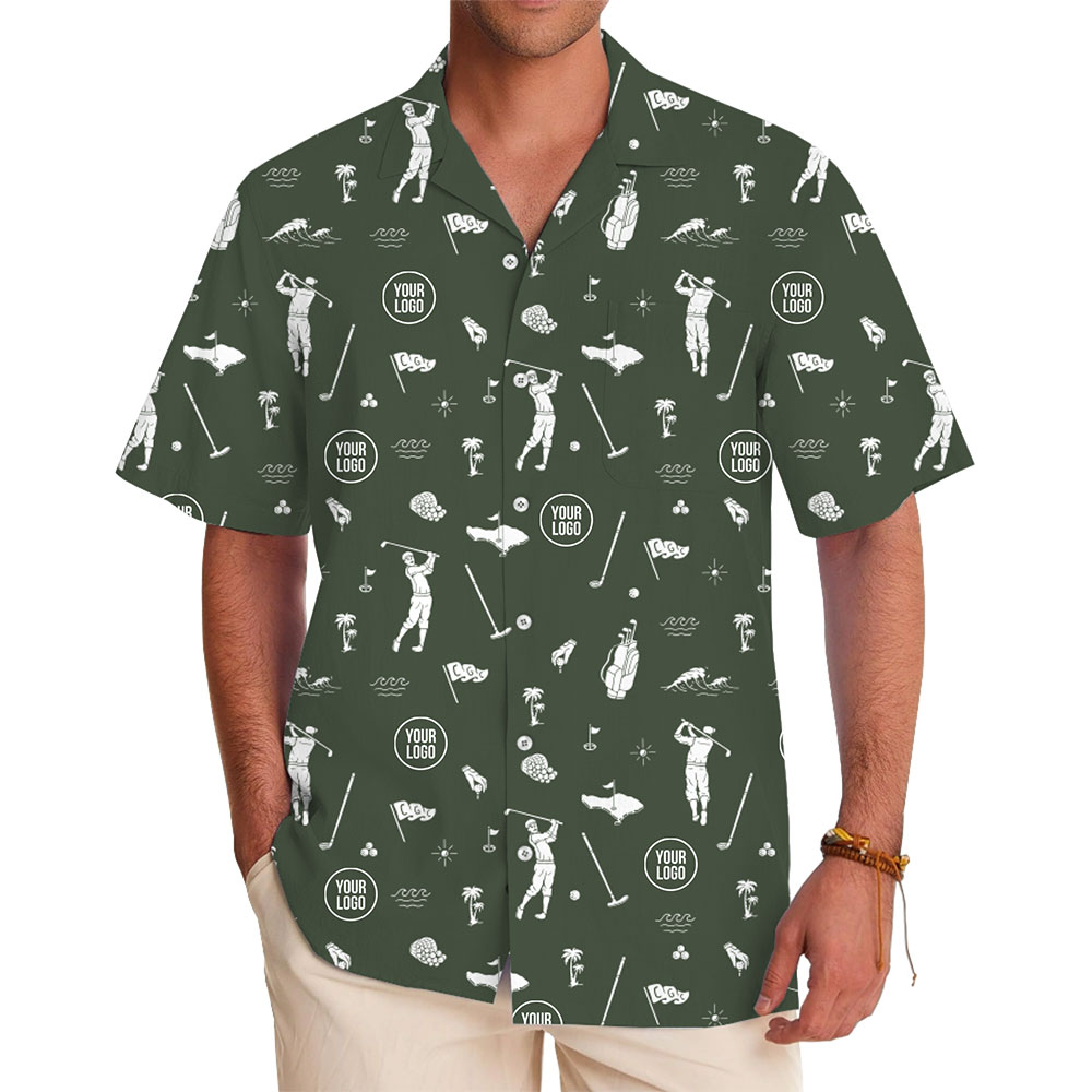 [Live Preview] Custom Logo Golf Themed Hawaiian Shirt - variant image 1