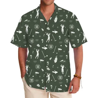 [Live Preview] Custom Logo Golf Themed Hawaiian Shirt