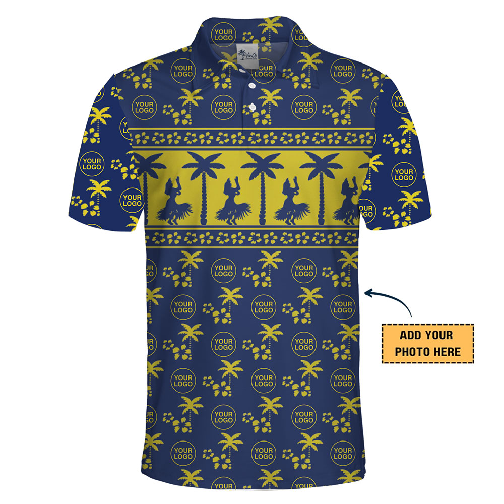 Custom Collared Polo Shirt with Island Vibes and Logo Placement