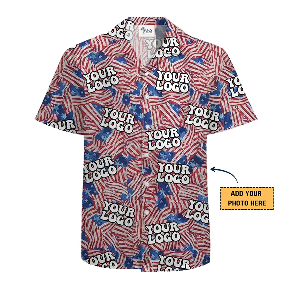 Personalized Patriotic Hawaiian Shirt with Your Logo for Bold Branding