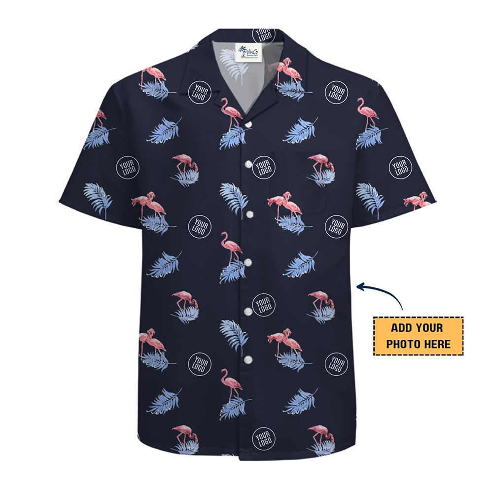 Custom Tropical Flamingo Shirt with Company Logo