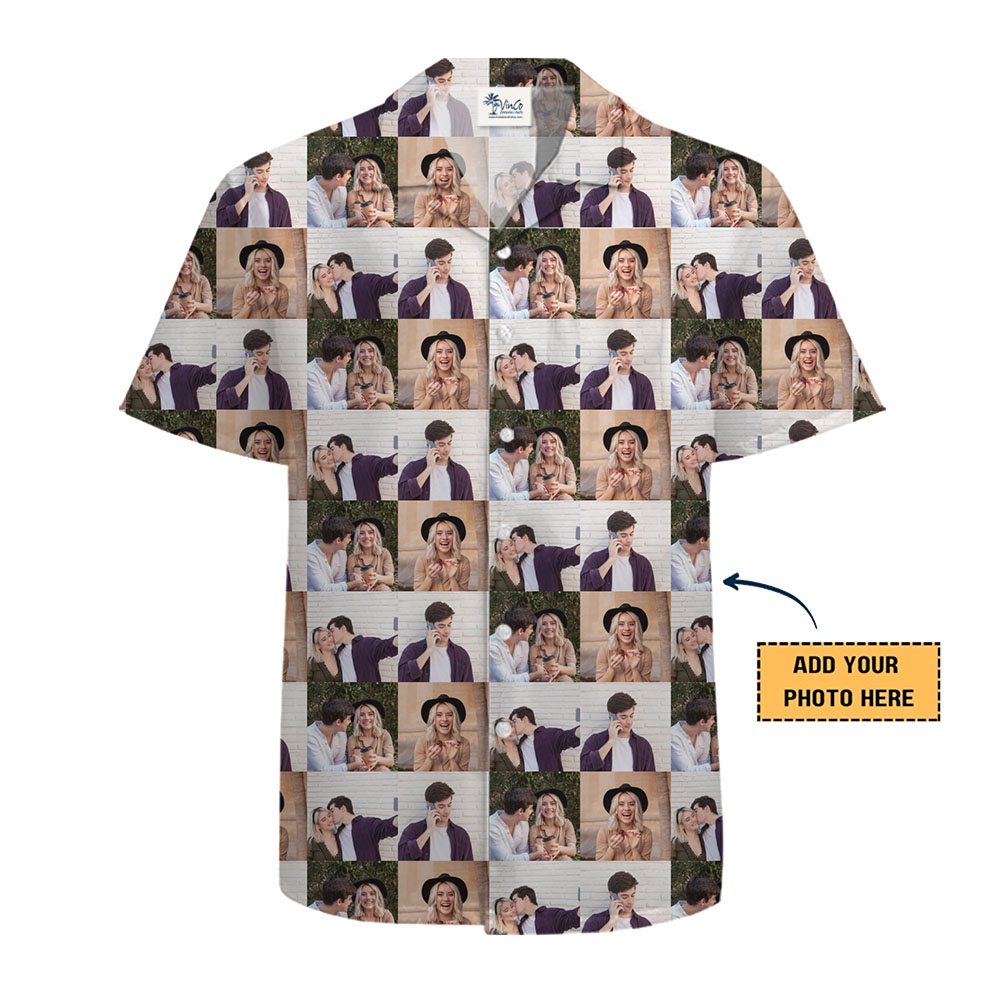 [Up to 4 Photos] Personalized Photos Hawaiian Shirt Live Preview