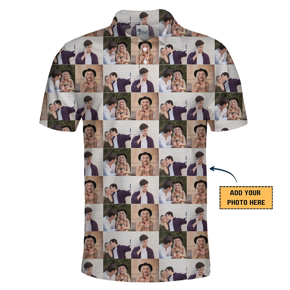 [Live Preview] Custom Multiple Photos Polo Shirt