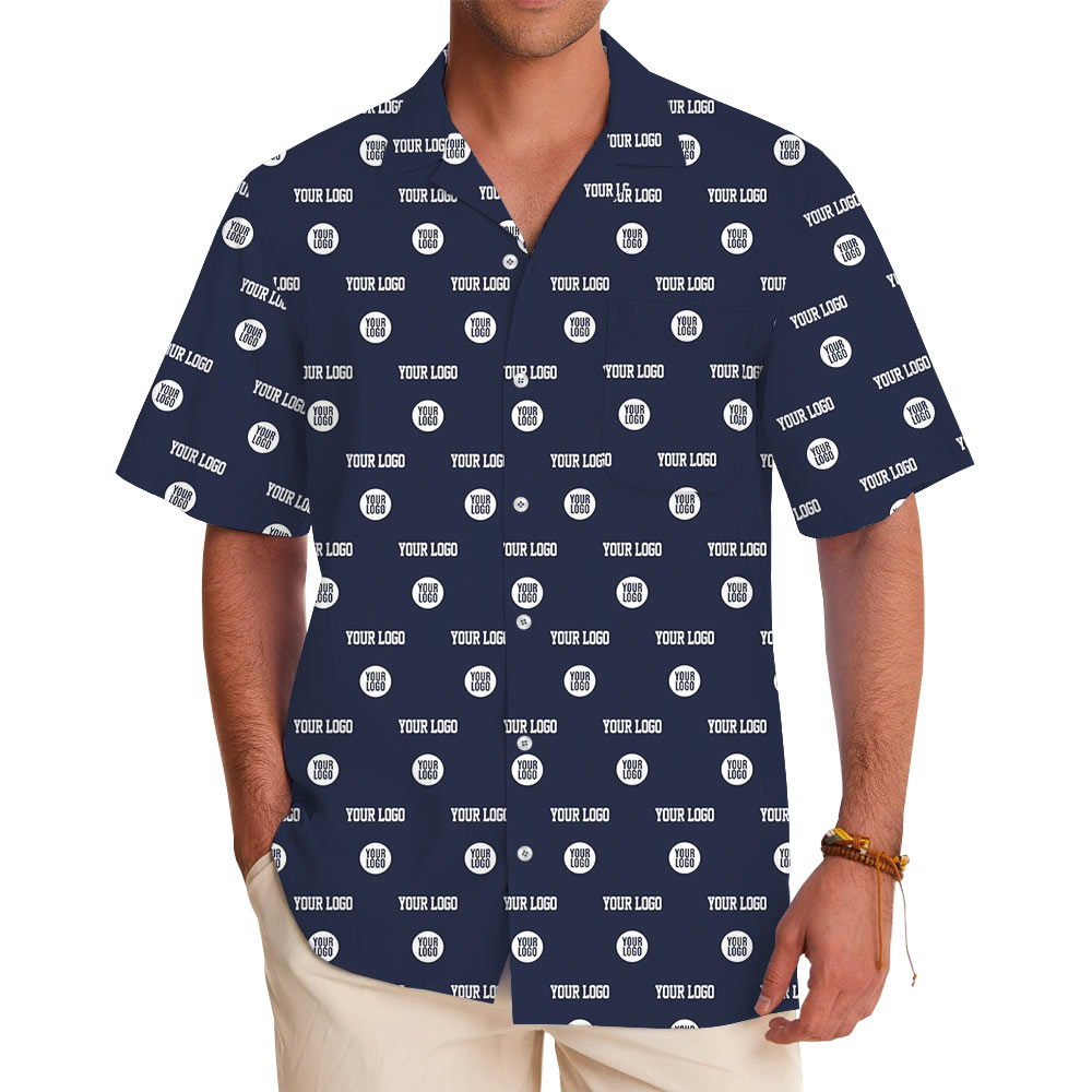 All Over Print Corporate Logo Hawaiian Shirt With Preview - variant image 1