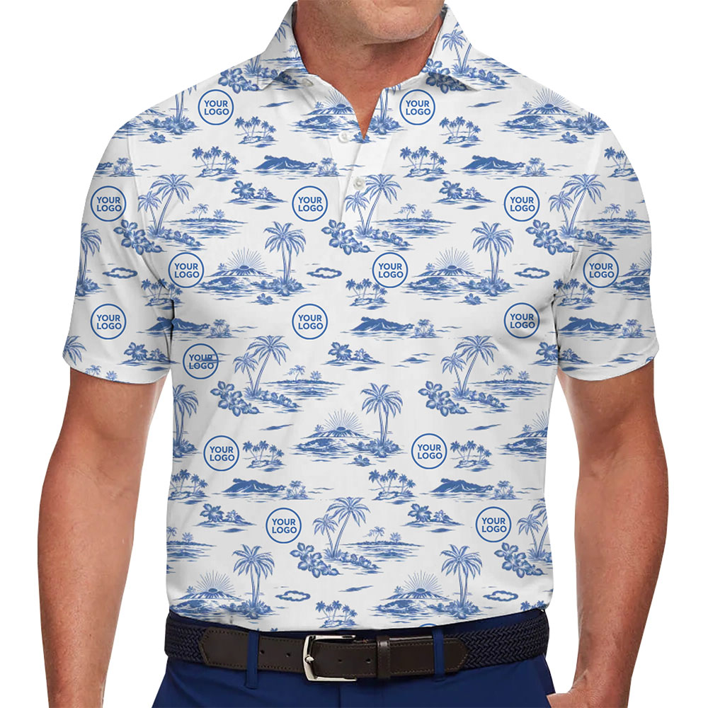 [Live Preview] Custom Tropical Golf Polo With Logo - variant image 1