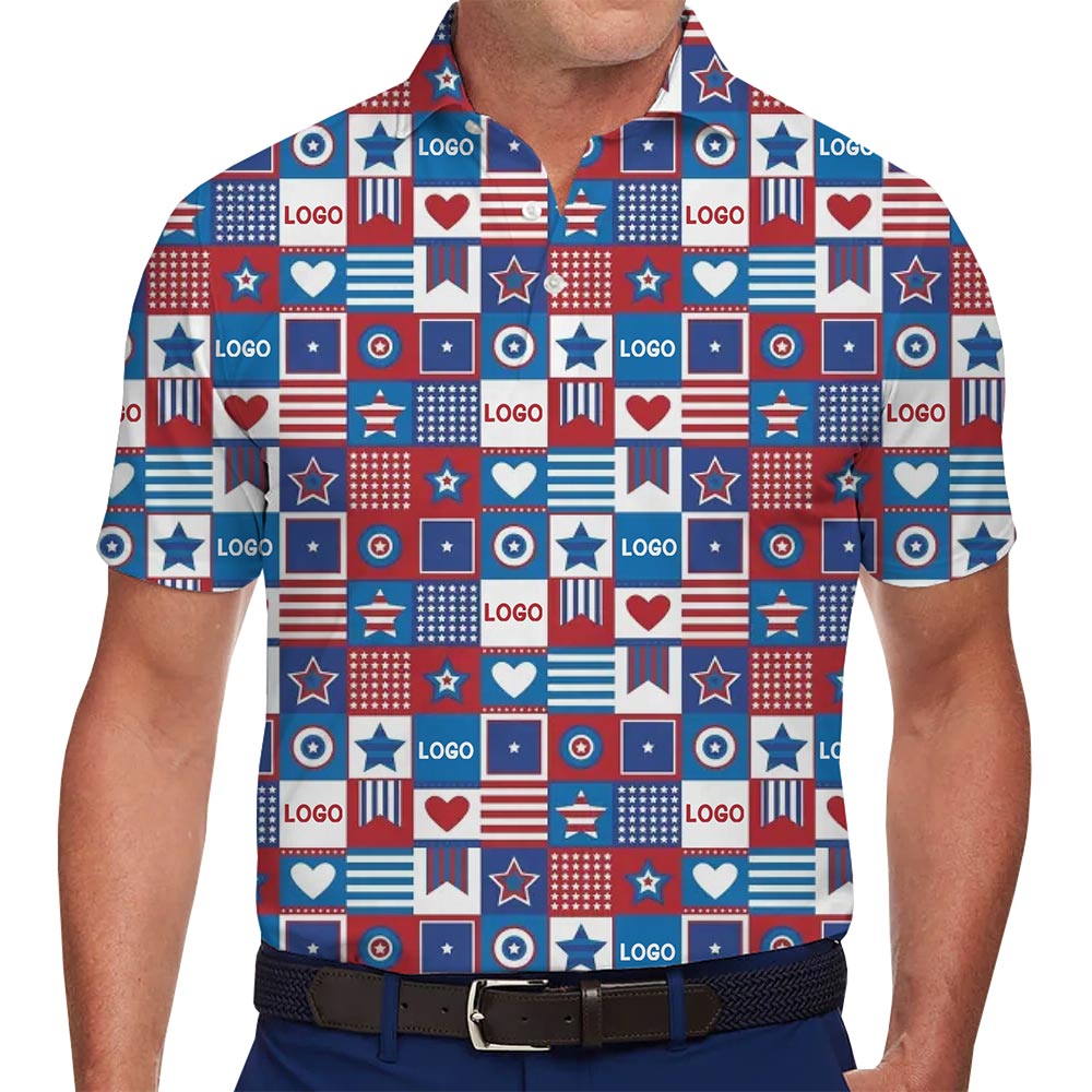[Live Preview] Custom Branded July 4th Polo Shirt - variant image 1