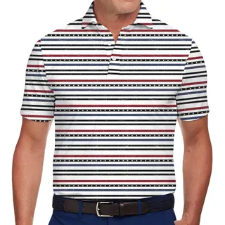 Modern Striped Patriotic Polo Shirt