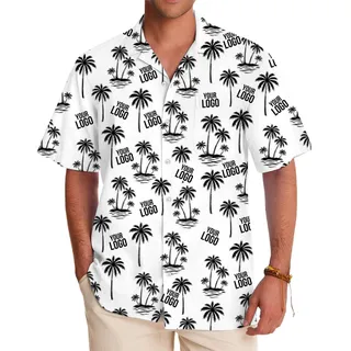 Vintage Black And White Hawaiian Shirt With Your Logo