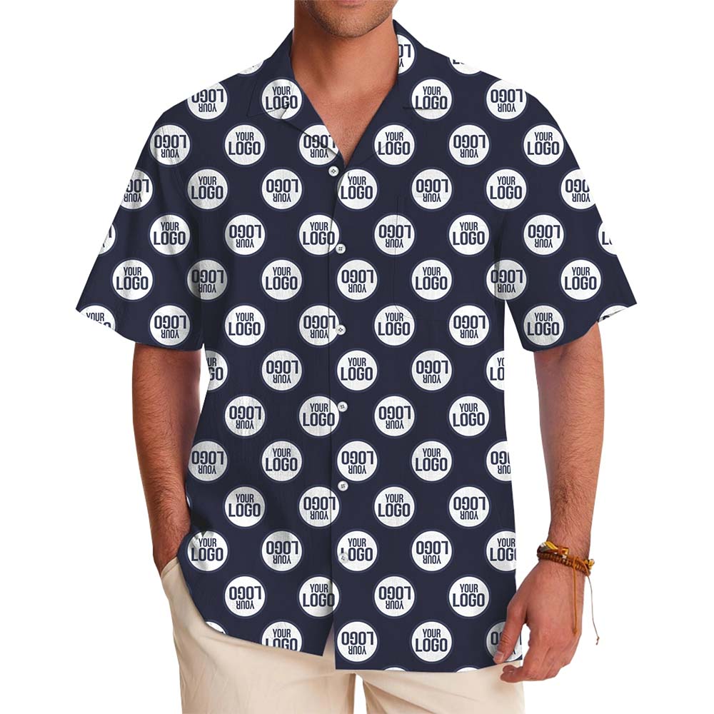 No Minimum Custom Logo Hawaiian Shirt With Preview - variant image 1