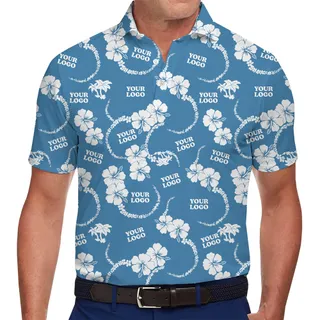 [Live Preview] Personalized Tropical Floral Polo Shirt