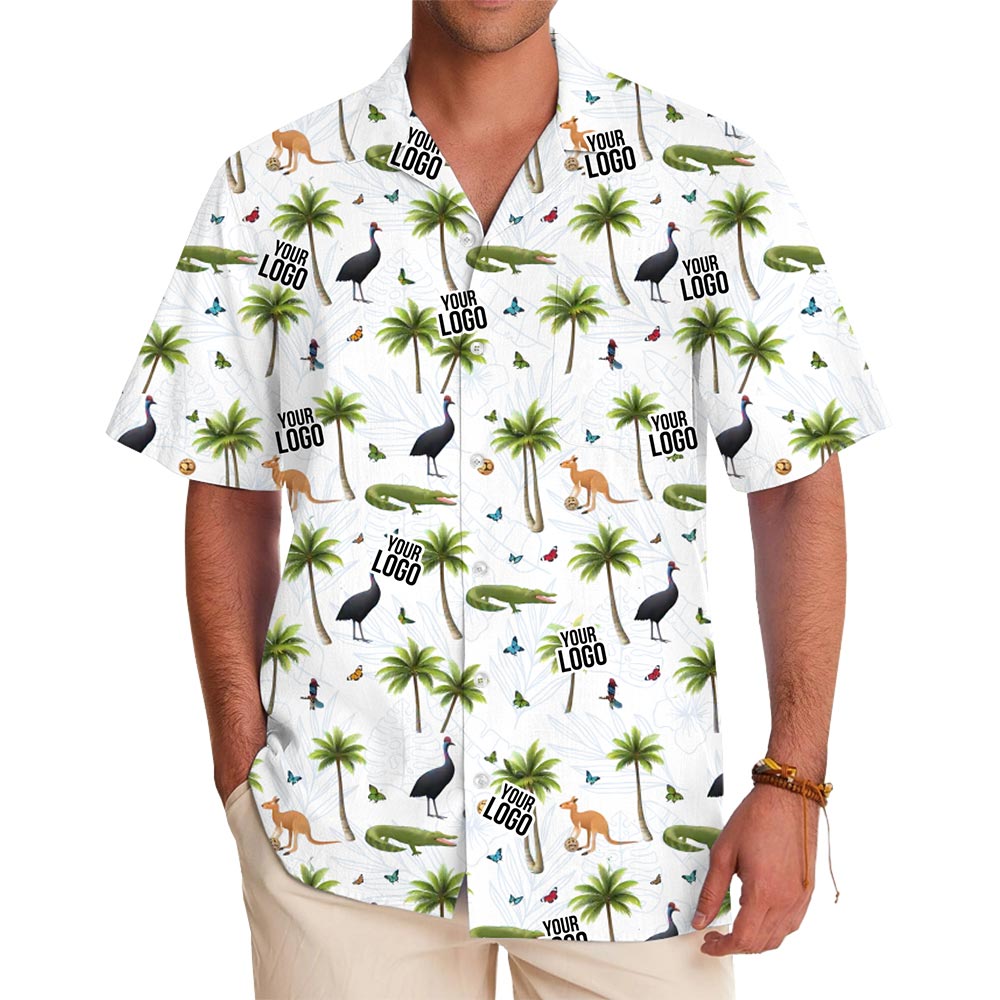 [Live Preview] Custom Logo Tropical Wildlife Hawaiian Shirt - variant image 1