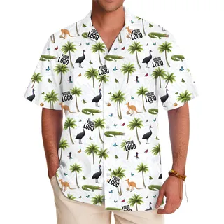 [Live Preview] Custom Logo Tropical Wildlife Hawaiian Shirt