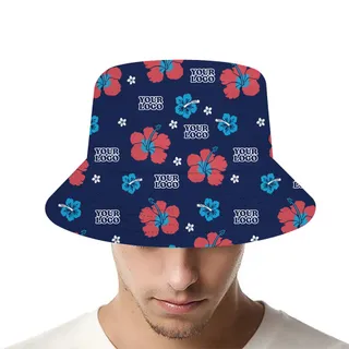 No Minimum Custom Logo Tropical Bucket Hat