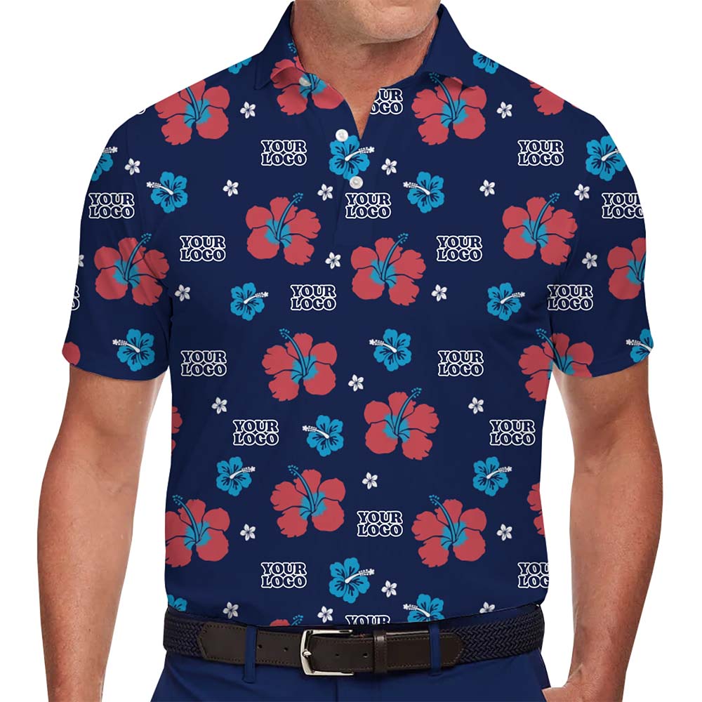 Personalized Company Tropical Aloha Collared Polo Shirt - variant image 1