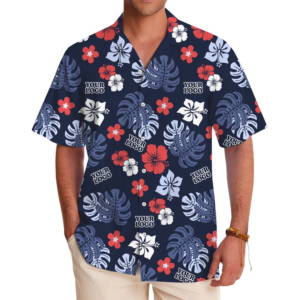 Custom Logo Tropical Hawaiian Shirt With Live Preview - variant image 1